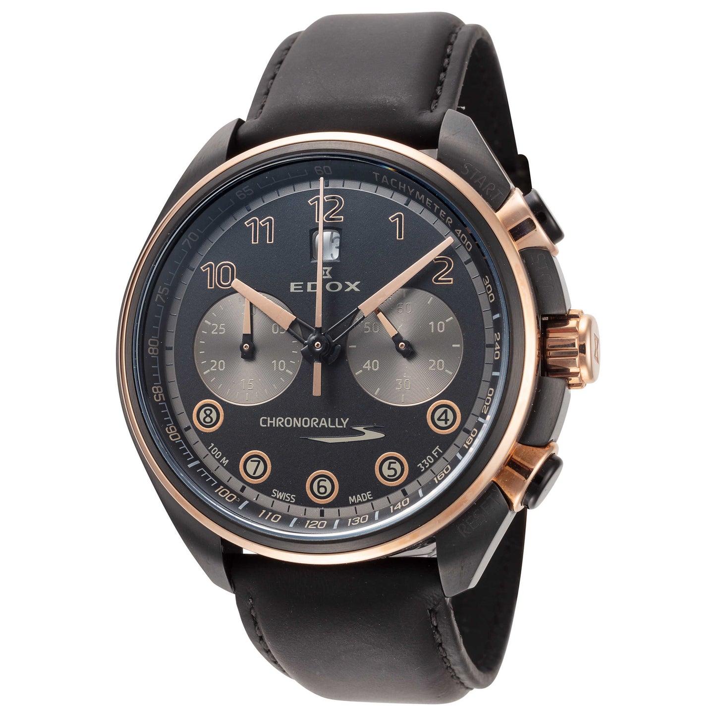 Front view of Edox Chronorally S Men's Automatic Watch 08005-37NRCN-NNR