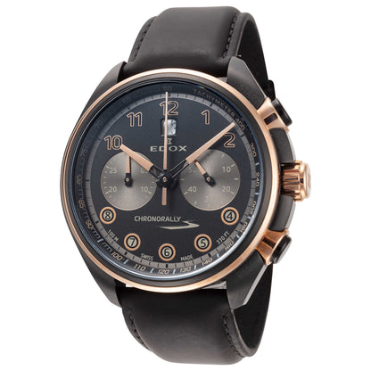 Front view of Edox Chronorally S Men's Automatic Watch 08005-37NRCN-NNR