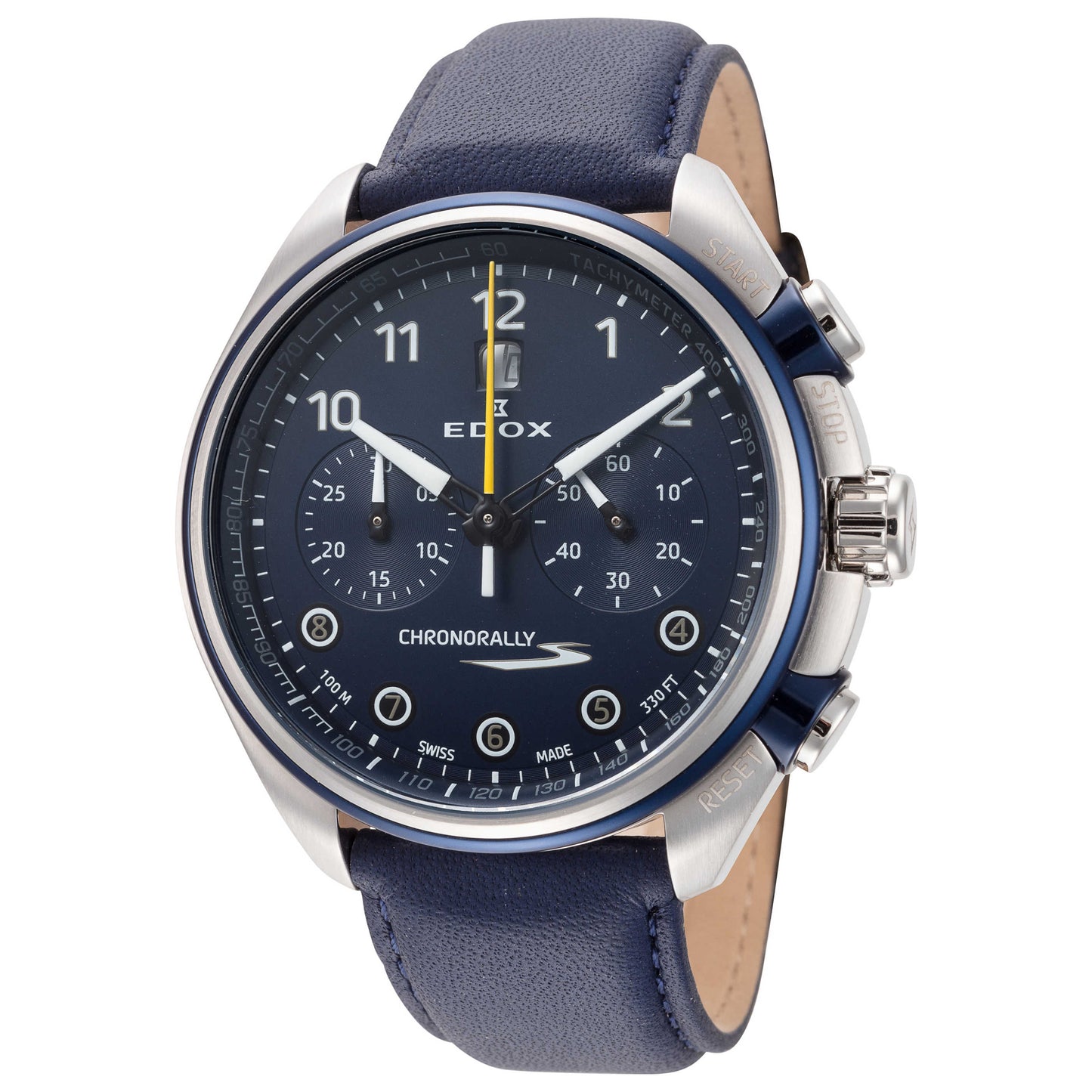 Front view of Edox Chronorally S Men's Automatic Watch 08005-3BUCBU-BUBG