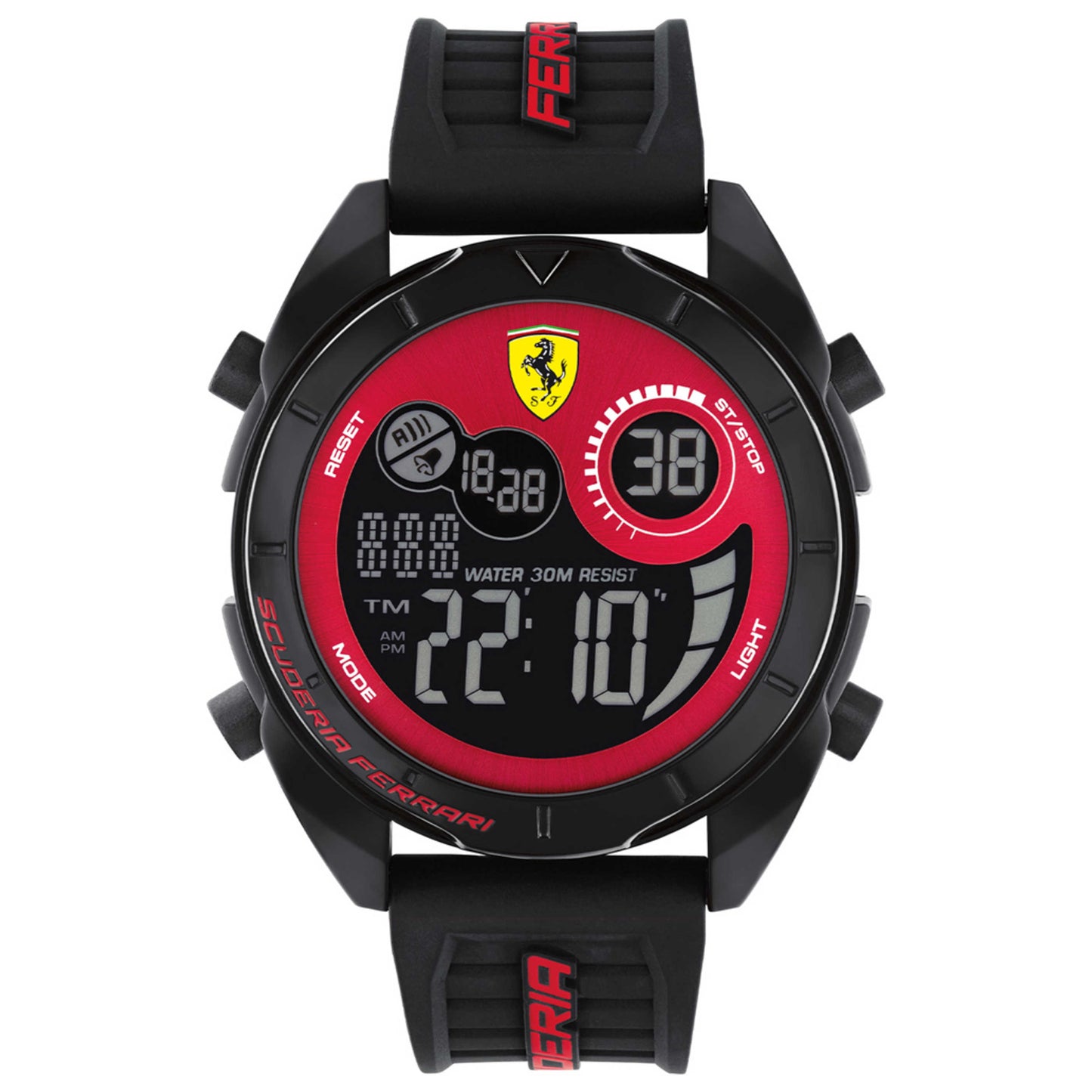 Front view of Scuderia Ferrari Forza Digital Men's Quartz Watch 0830877
