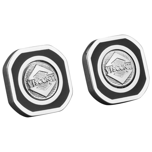 Front view of Visconti Squaring the Circle Men's Earrings 0980ESQ001A
