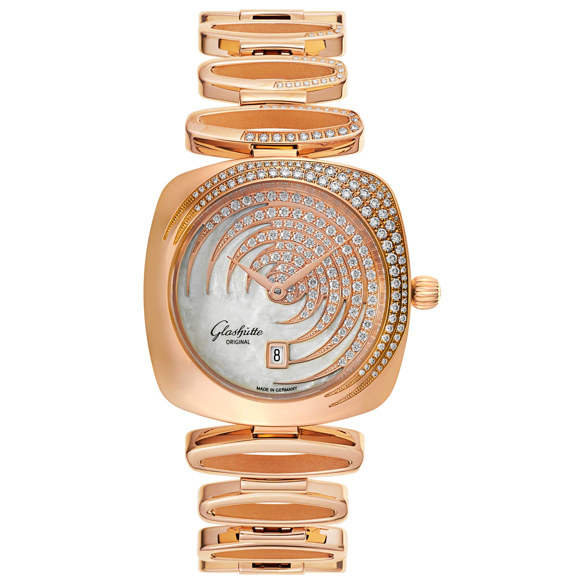 Front view of Glashutte Pavonina Women's Quartz Watch 1-03-01-03-15-11