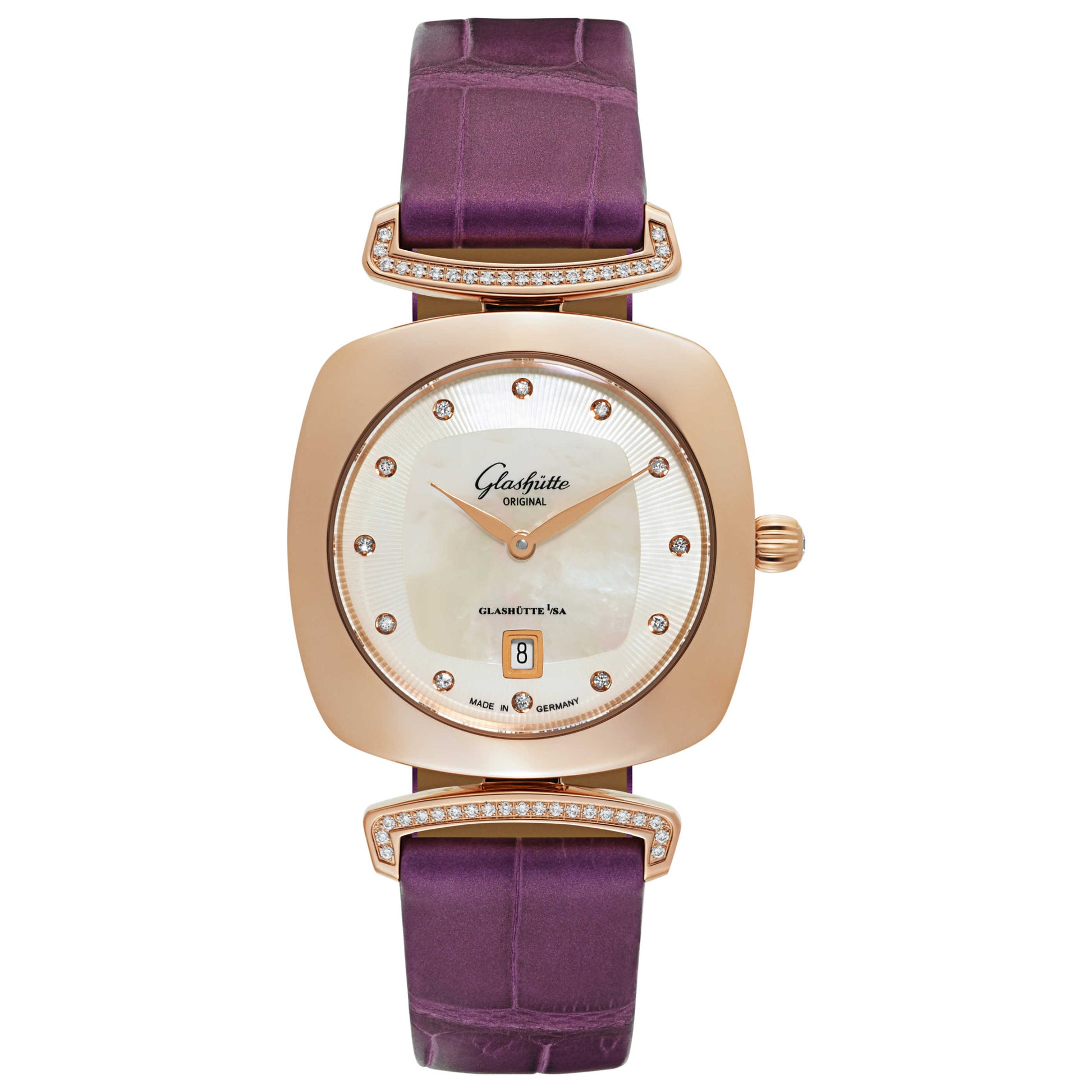 Front view of Glashutte Pavonina Women's Quartz Watch 1-03-01-08-05-02