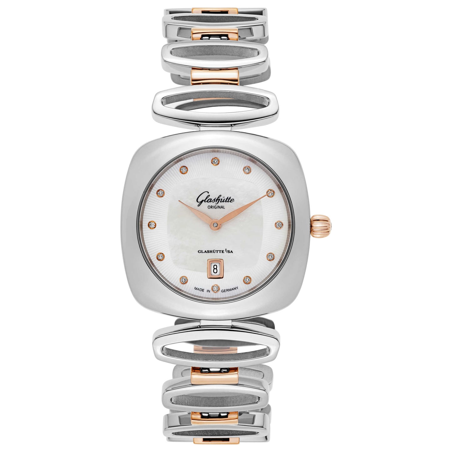 Front view of Glashutte Pavonina Women's Quartz Watch 1-03-01-08-06-14