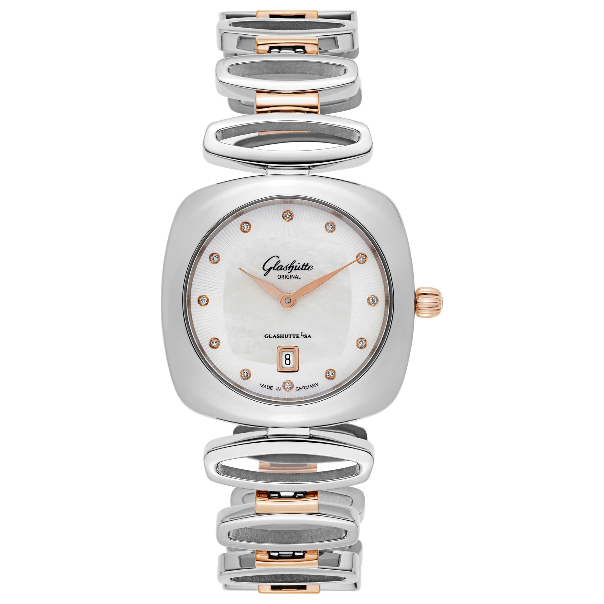 Front view of Glashutte Pavonina Women's Quartz Watch 1-03-01-08-06-14