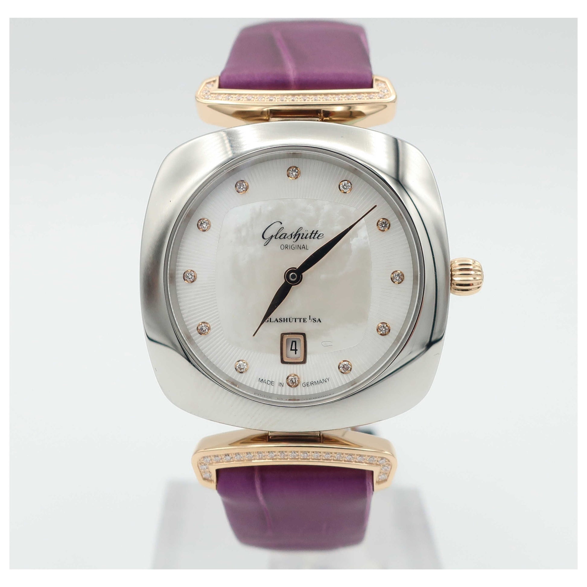 Front view of Glashutte Pavonina Women's Quartz Watch 1-03-01-08-16-34-SD