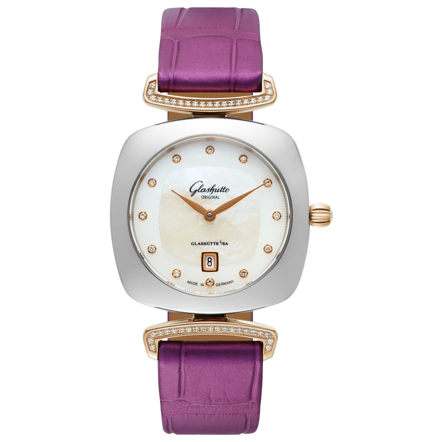 Front view of Glashutte Pavonina Women's Quartz Watch 1-03-01-08-16-34