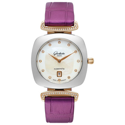 Front view of Glashutte Pavonina Women's Quartz Watch 1-03-01-08-16-34