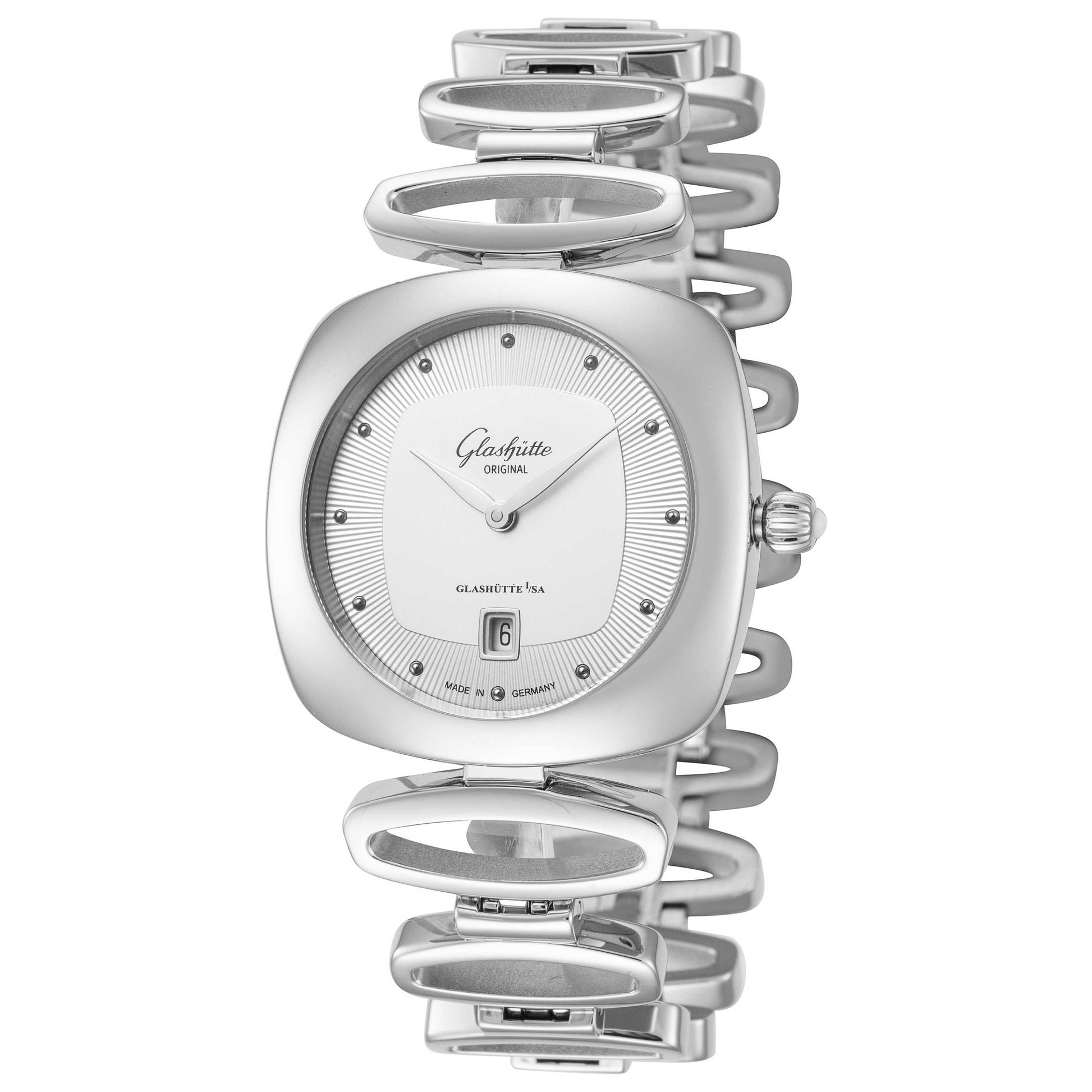 Front view of Glashutte Pavonina Women's Quartz Watch 1-03-01-15-02-14