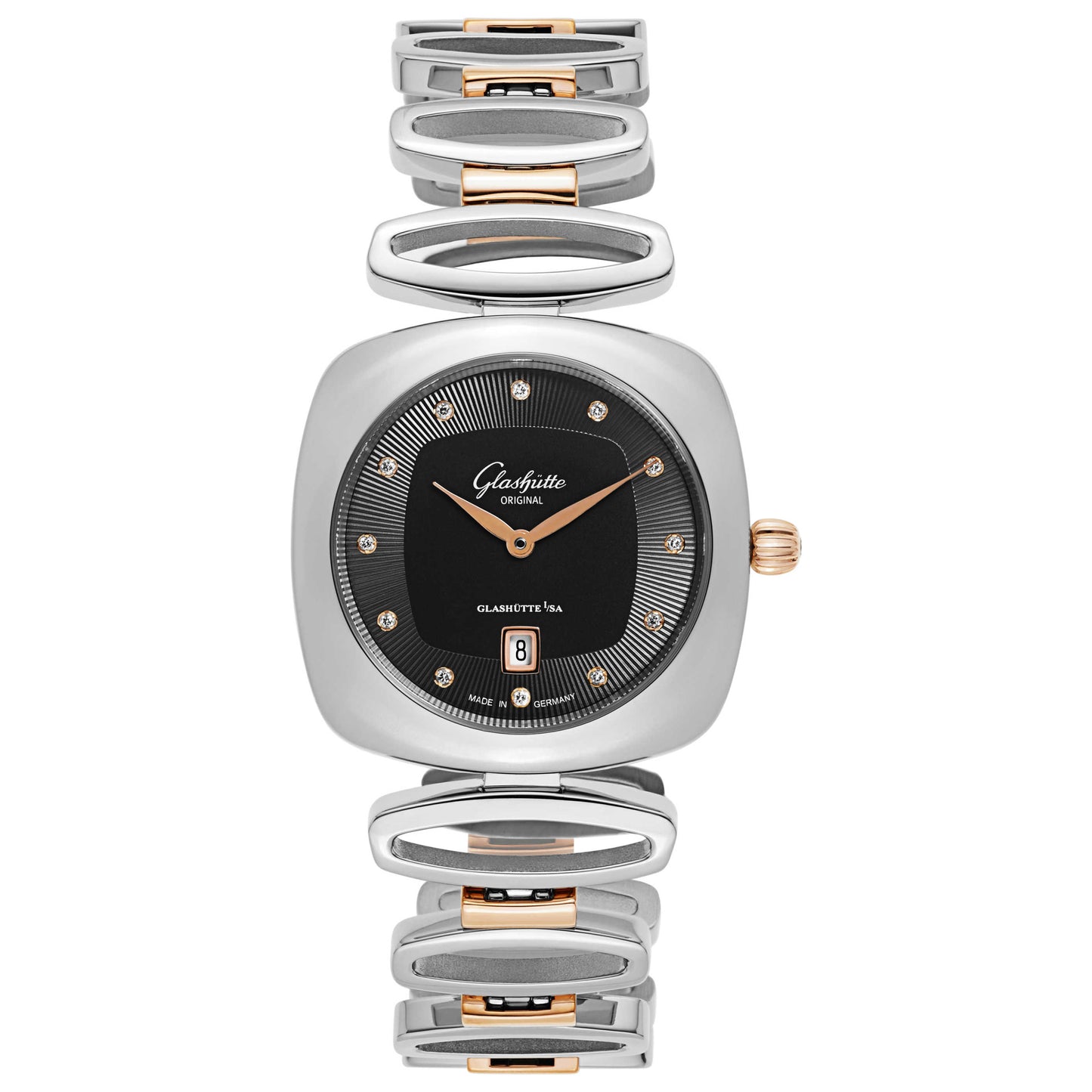 Front view of Glashutte Pavonina Women's Quartz Watch 1-03-01-25-06-14