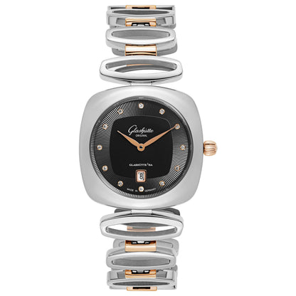 Front view of Glashutte Pavonina Women's Quartz Watch 1-03-01-25-06-14