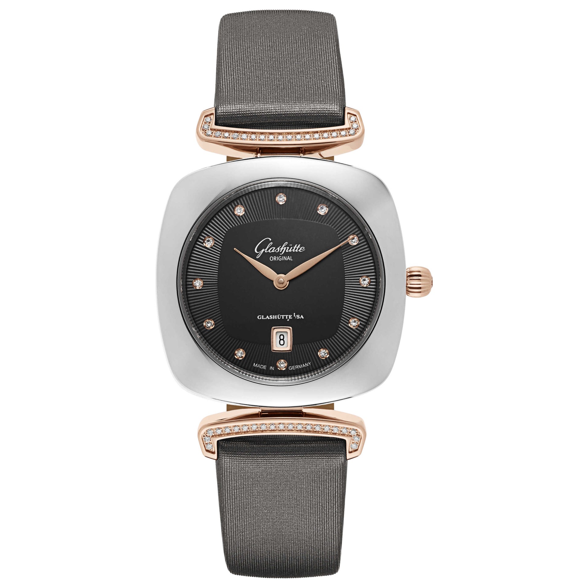 Front view of Glashutte Pavonina Women's Quartz Watch 1-03-01-25-16-34