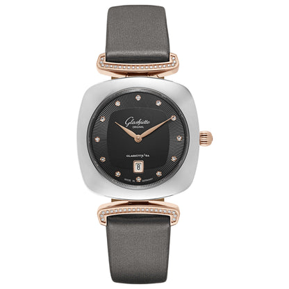 Front view of Glashutte Pavonina Women's Quartz Watch 1-03-01-25-16-34