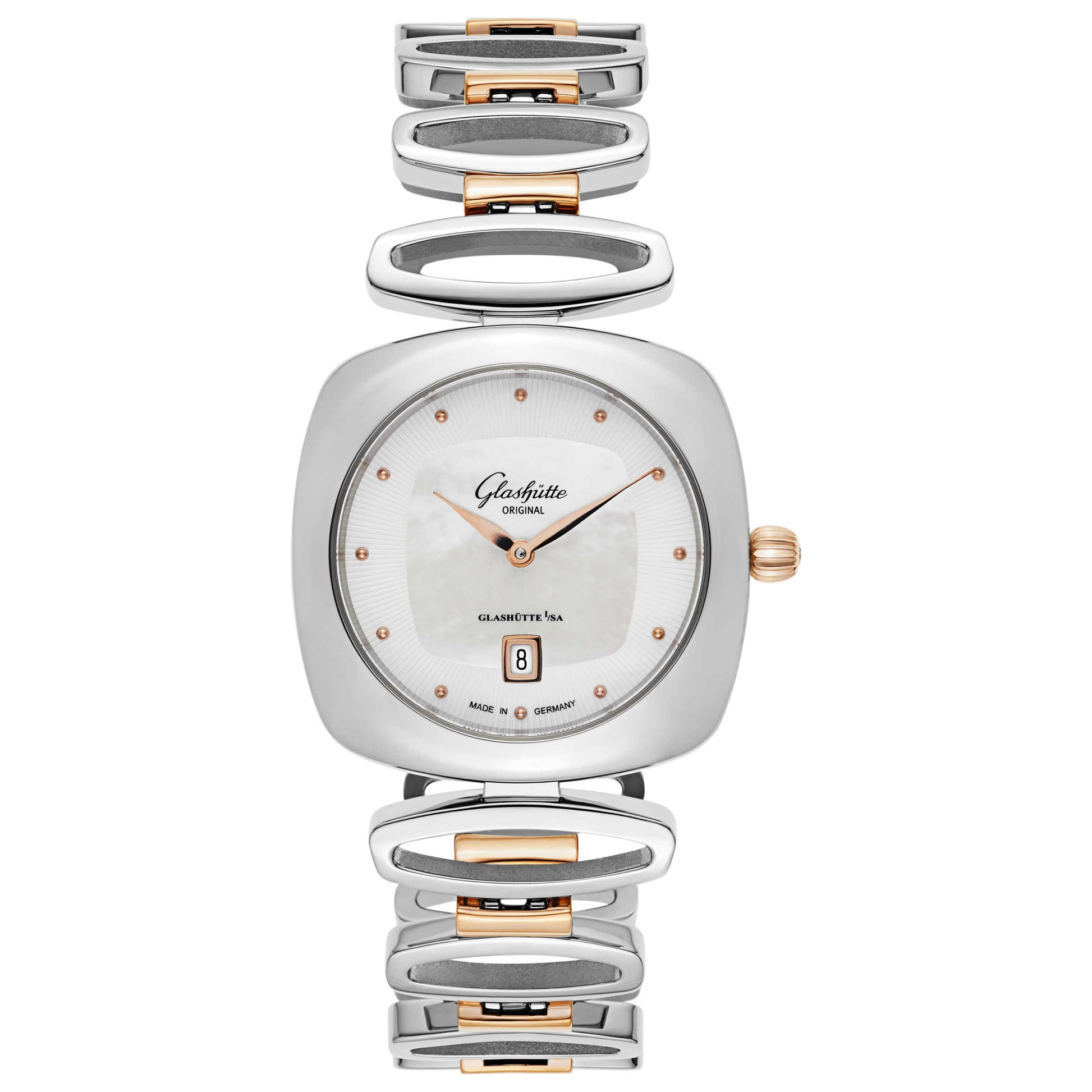 Front view of Glashutte Pavonina Women's Quartz Watch 1-03-01-26-06-14
