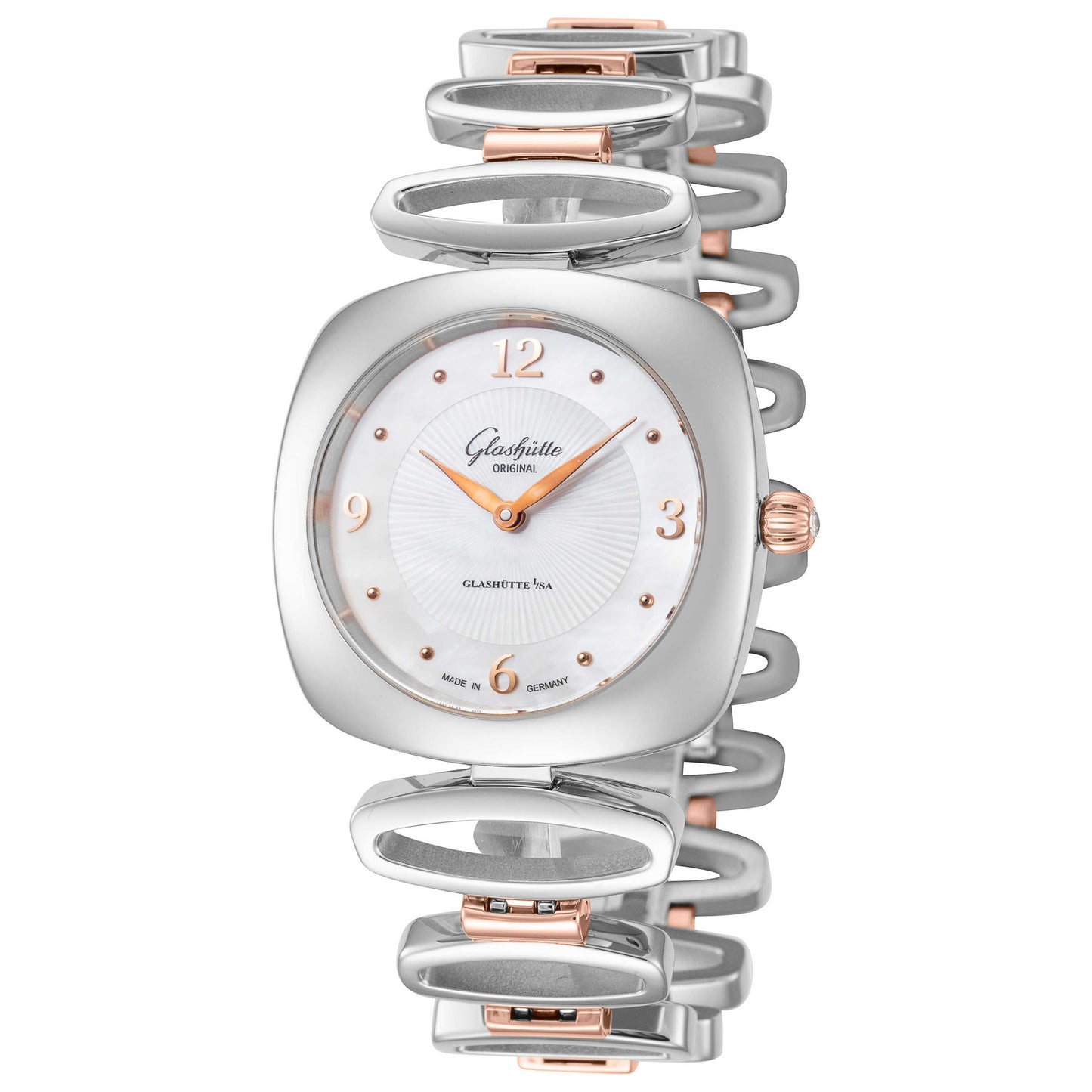 Front view of Glashutte Pavonina Women's Quartz Watch 1-03-01-27-06-14