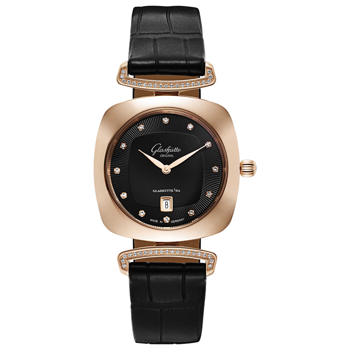Front view of Glashutte Pavonina Women's Quartz Watch 1-03-01-28-05-30