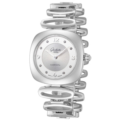 Front view of Glashutte Pavonina Women's Quartz Watch 1-03-02-12-12-14