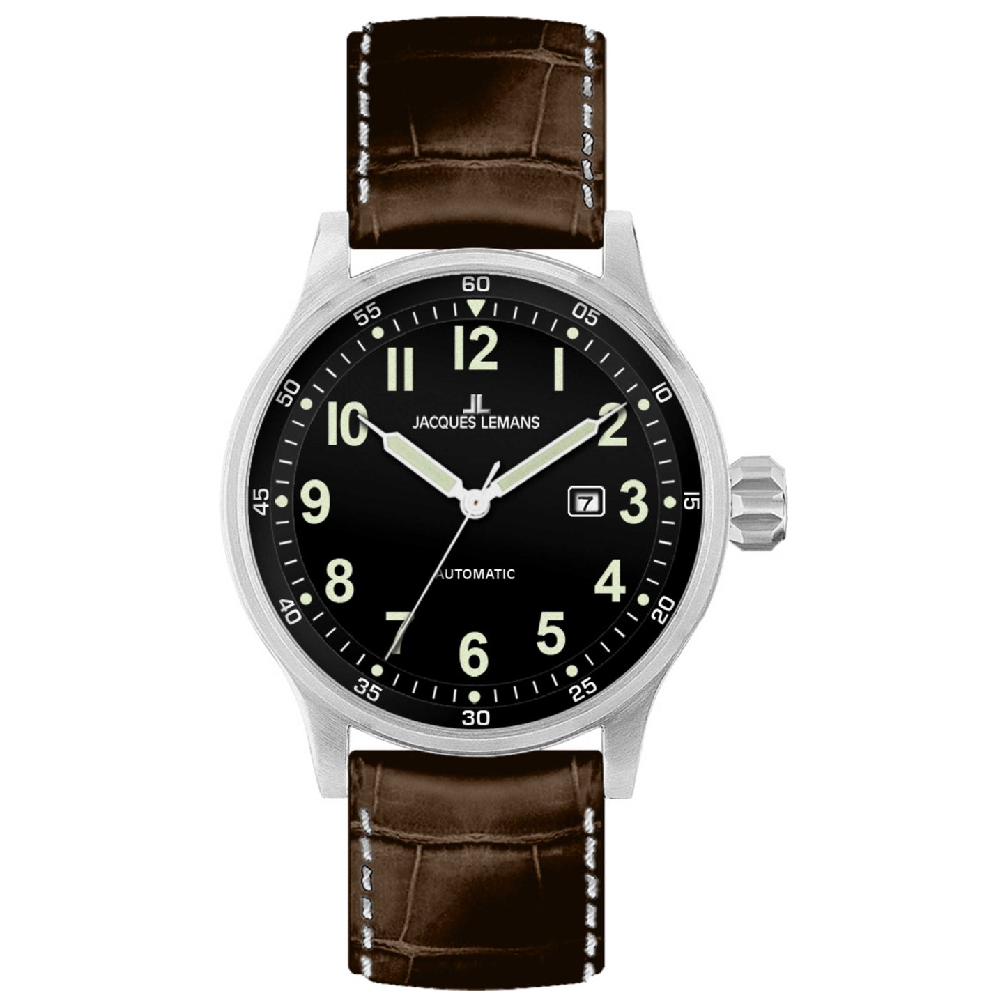 Front view of Jacques Lemans Porto Men's Automatic Watch 1-1723A