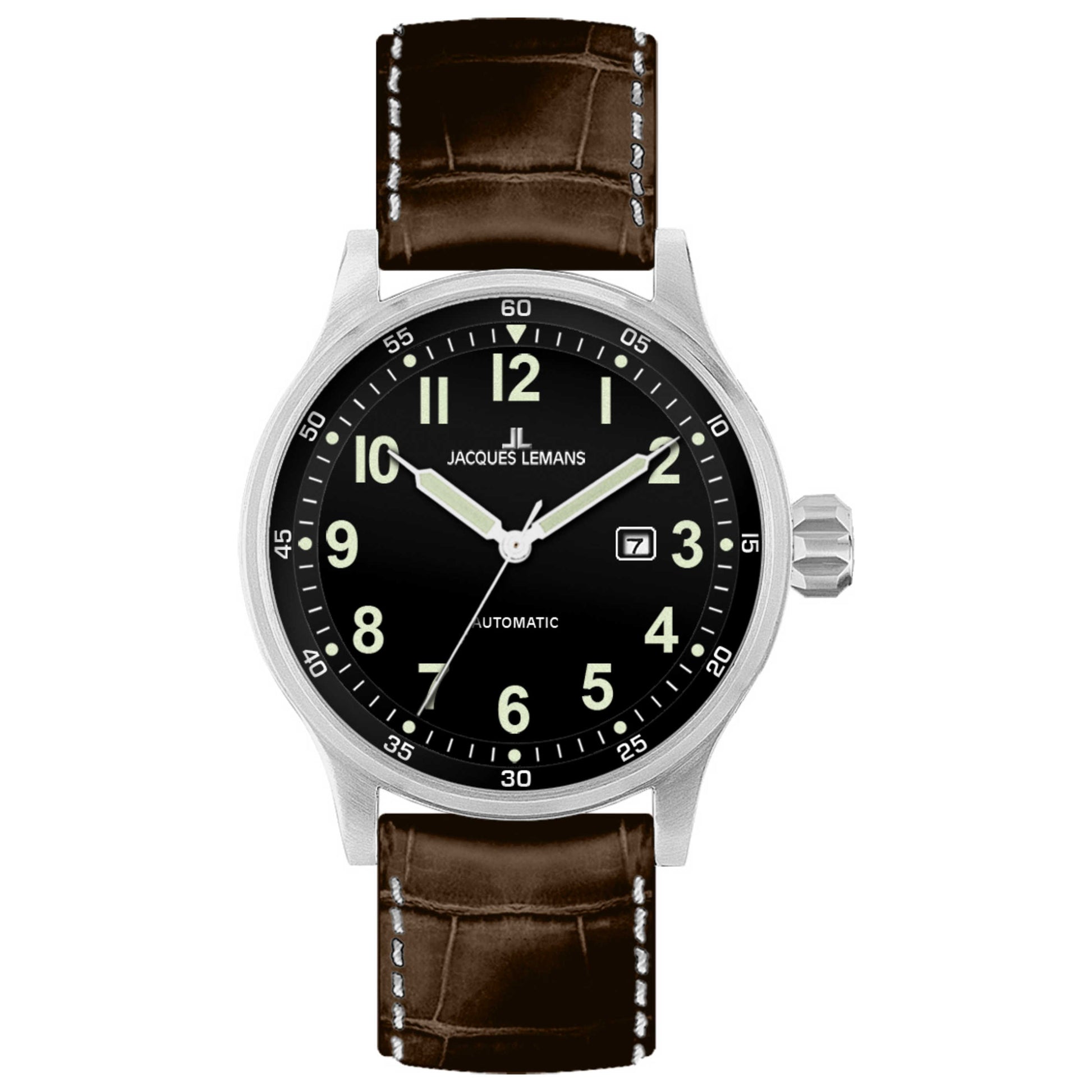 Front view of Jacques Lemans Porto Men's Automatic Watch 1-1723A