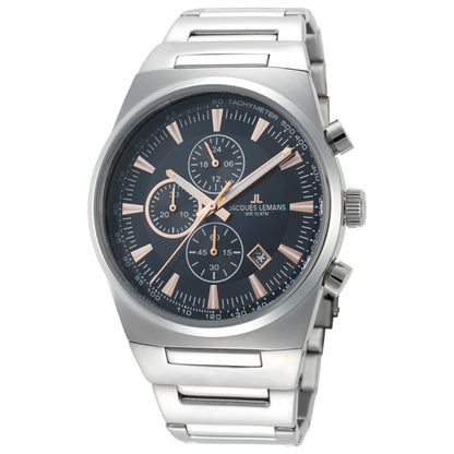 Front view of Jacques Lemans Manchester Men's Quartz Watch 1-1734B