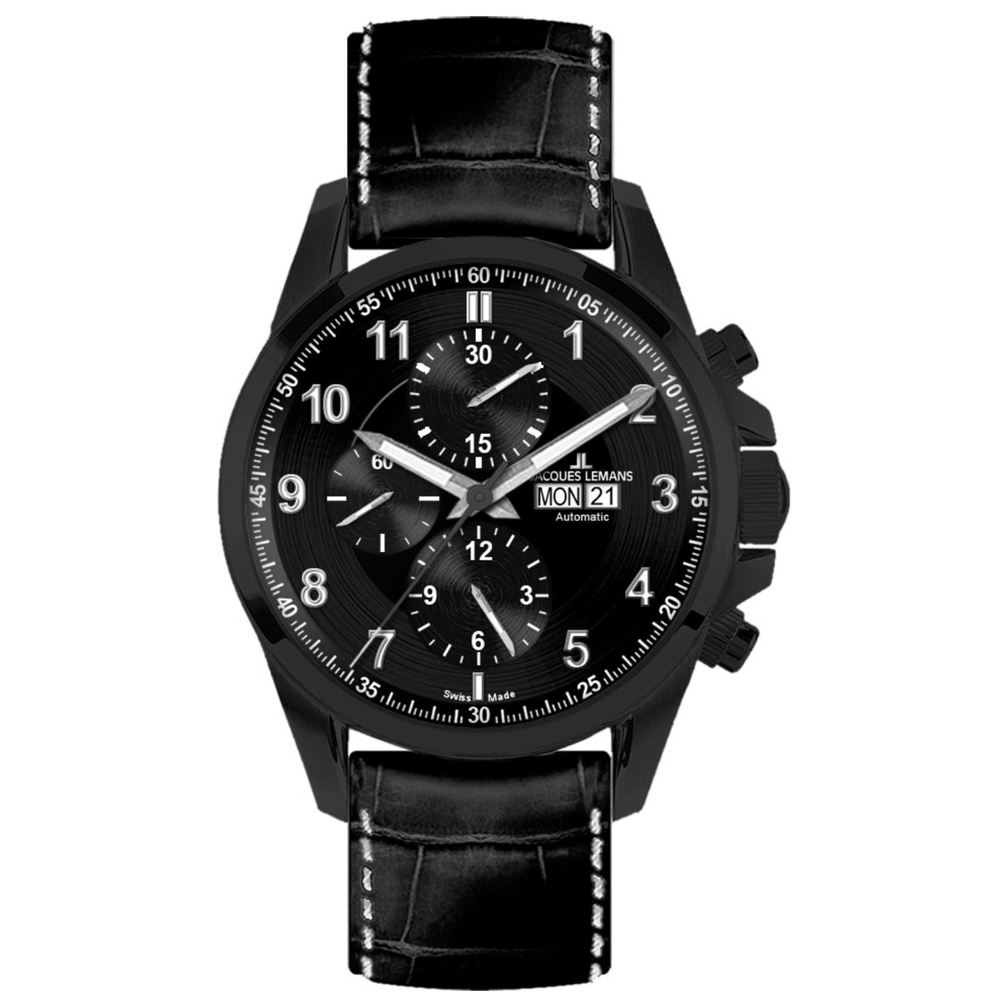 Front view of Jacques Lemans Liverpool Men's Automatic Watch 1-1750C