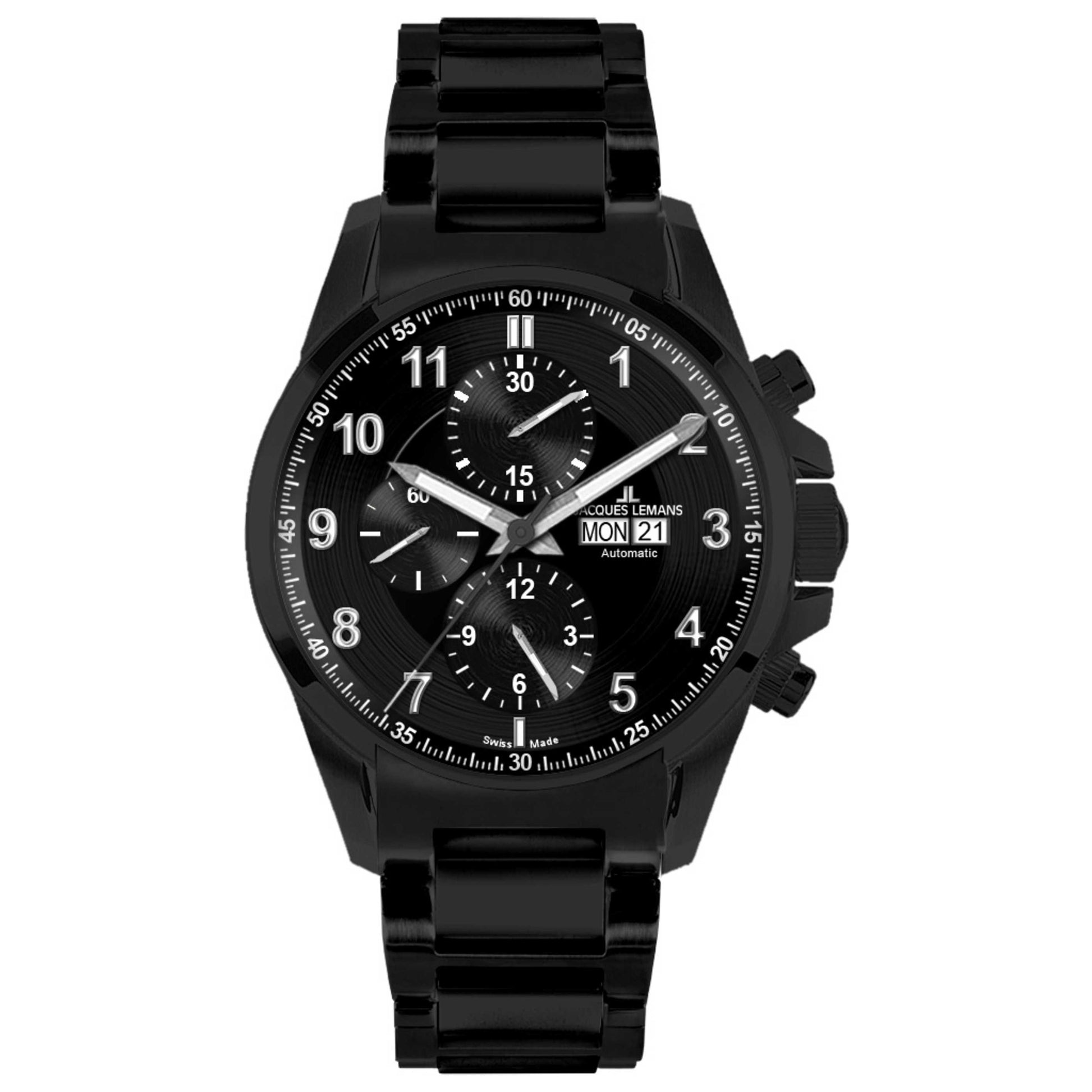 Front view of Jacques Lemans Liverpool Men's Automatic Watch 1-1750G