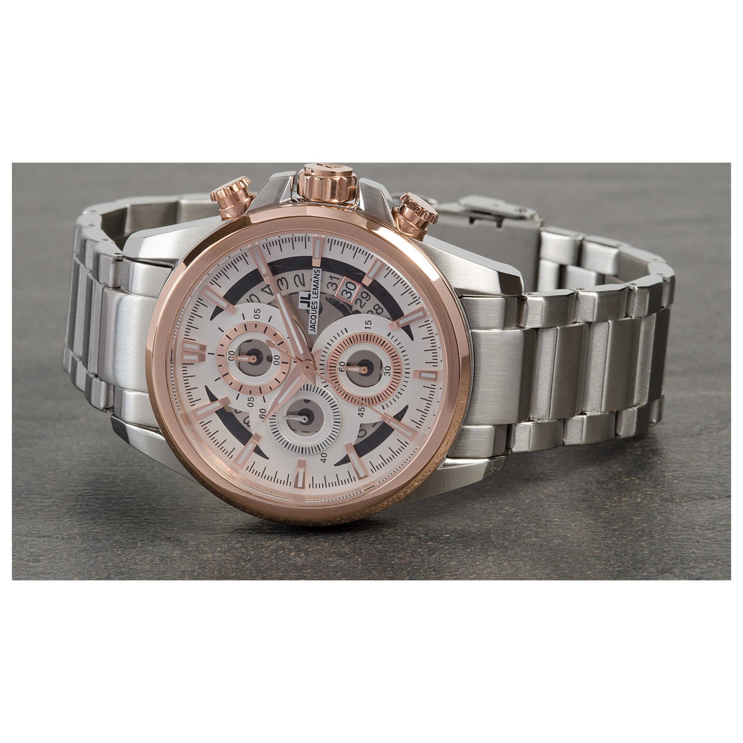 Left view of Jacques Lemans Liverpool Men's Quartz Watch 1-1847H