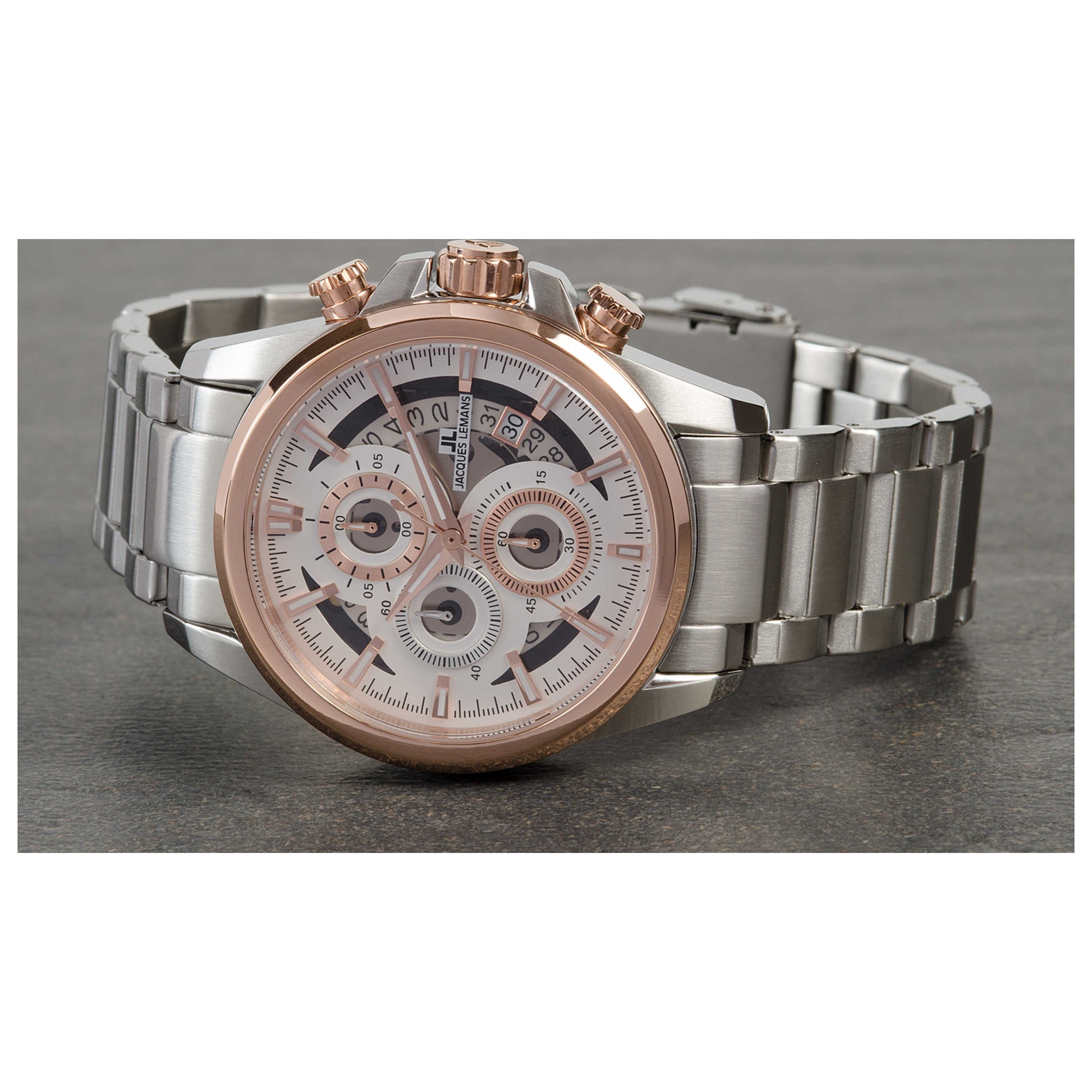 Left view of Jacques Lemans Liverpool Men's Quartz Watch 1-1847H