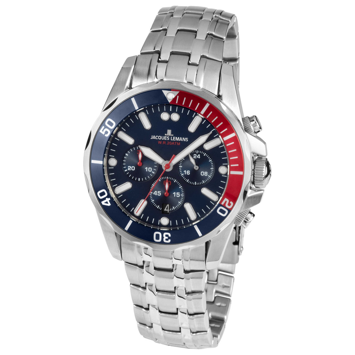 Front view of Jacques Lemans Liverpool Men's Quartz Watch 1-1907ZF