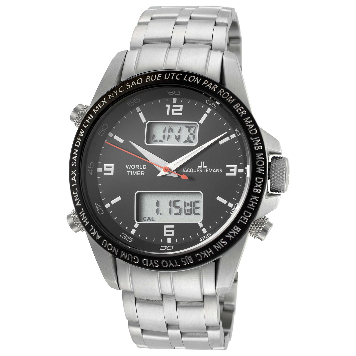 Front view of Jacques Lemans Sport Men's Quartz Watch 1-1988A