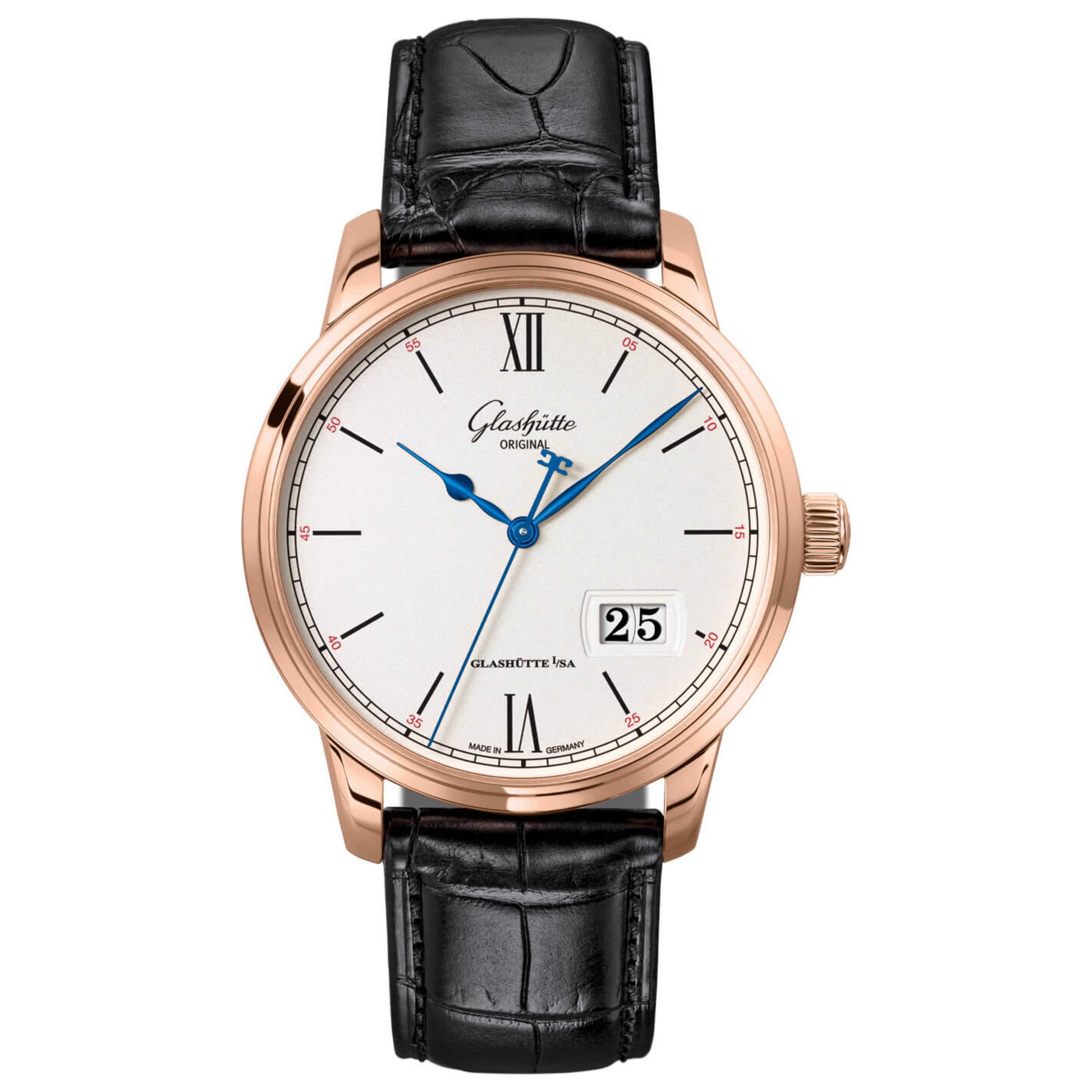Front view of Glashutte Senator Excellence Panorama Men's Automatic Watch 1-36-03-02-05-01