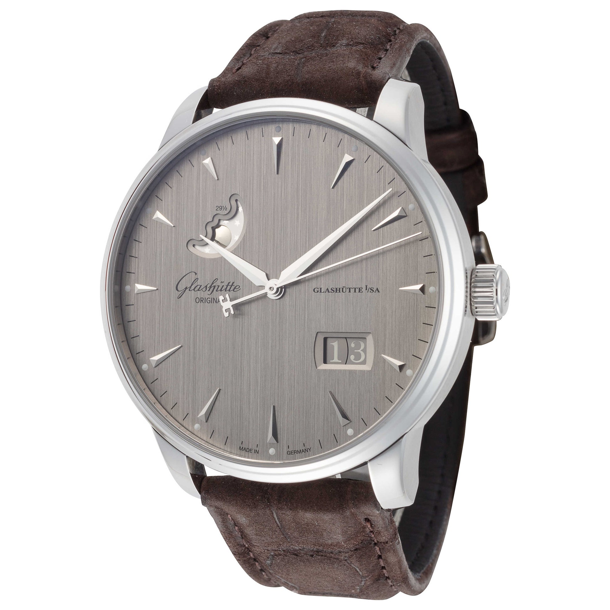 Front view of Glashutte Senator Excellence Panorama Men's Automatic Watch 1-36-04-03-02-02