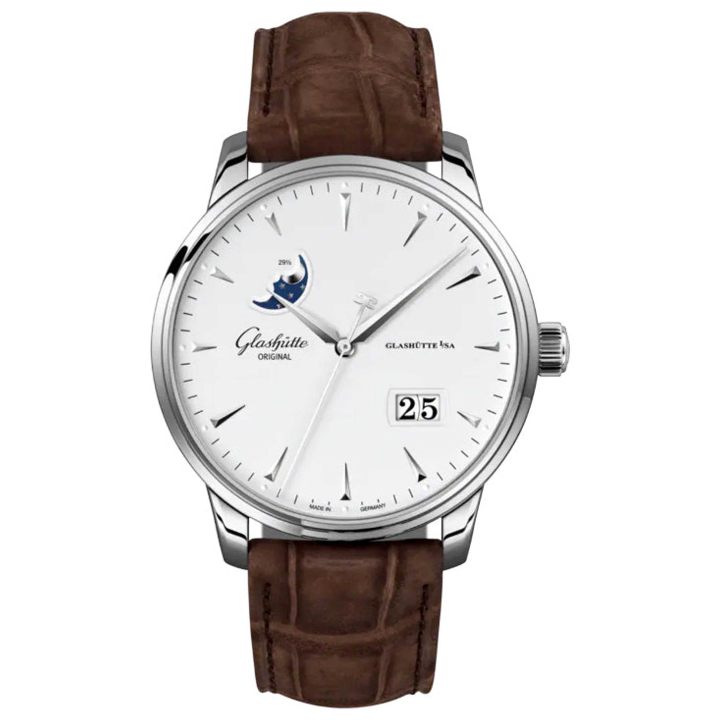 Front view of Glashutte Senator Excellence Panorama Men's Automatic Watch 1-36-04-05-02-02
