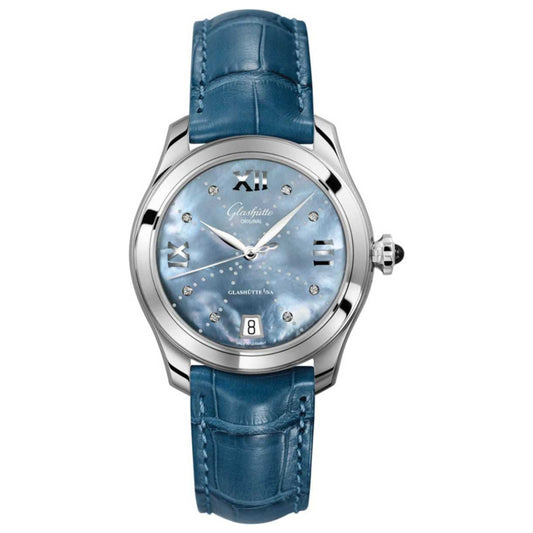 Front view of Glashutte Original Lady Serenade Women's Automatic Watch 1-39-22-11-02-44