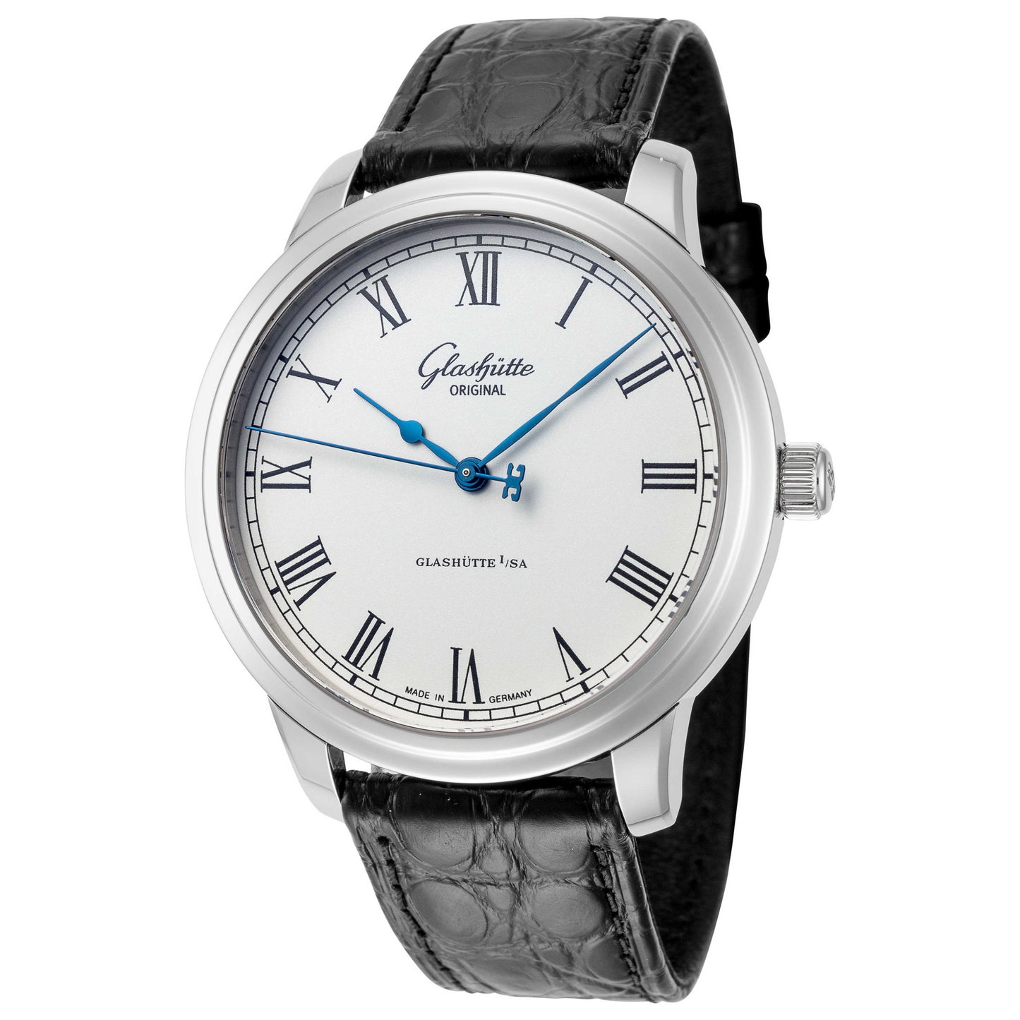 Front view of Glashutte Original Senator Men's Automatic Watch 1-39-59-01-02-04