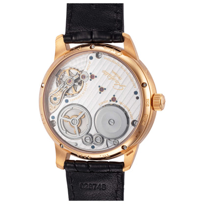 Back view of Glashutte Senator Regulator Men's Manual-Wind Watch 1-58-04-04-05-04