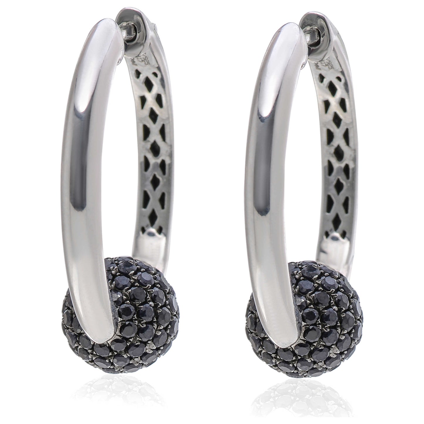 Front view of Charles Krypell Elegant Women's Earrings 1-6876-SBS