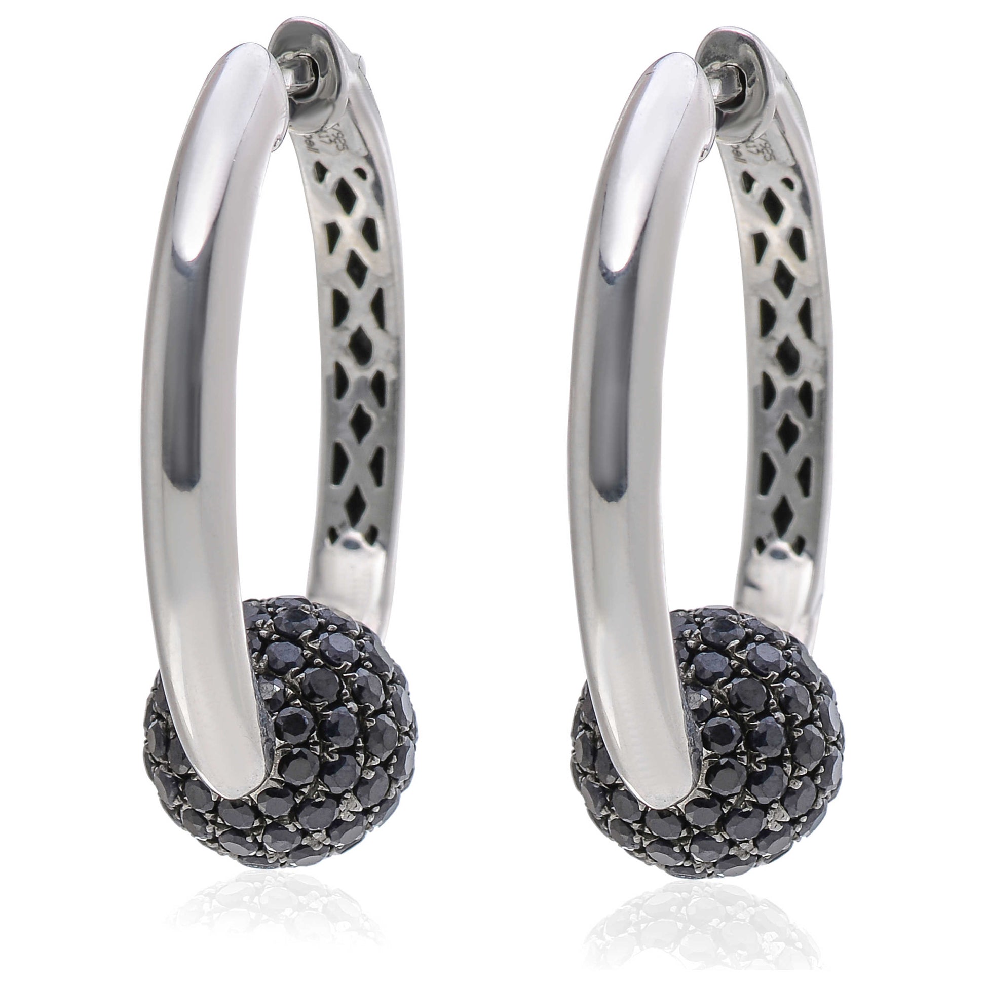 Front view of Charles Krypell Elegant Women's Earrings 1-6876-SBS