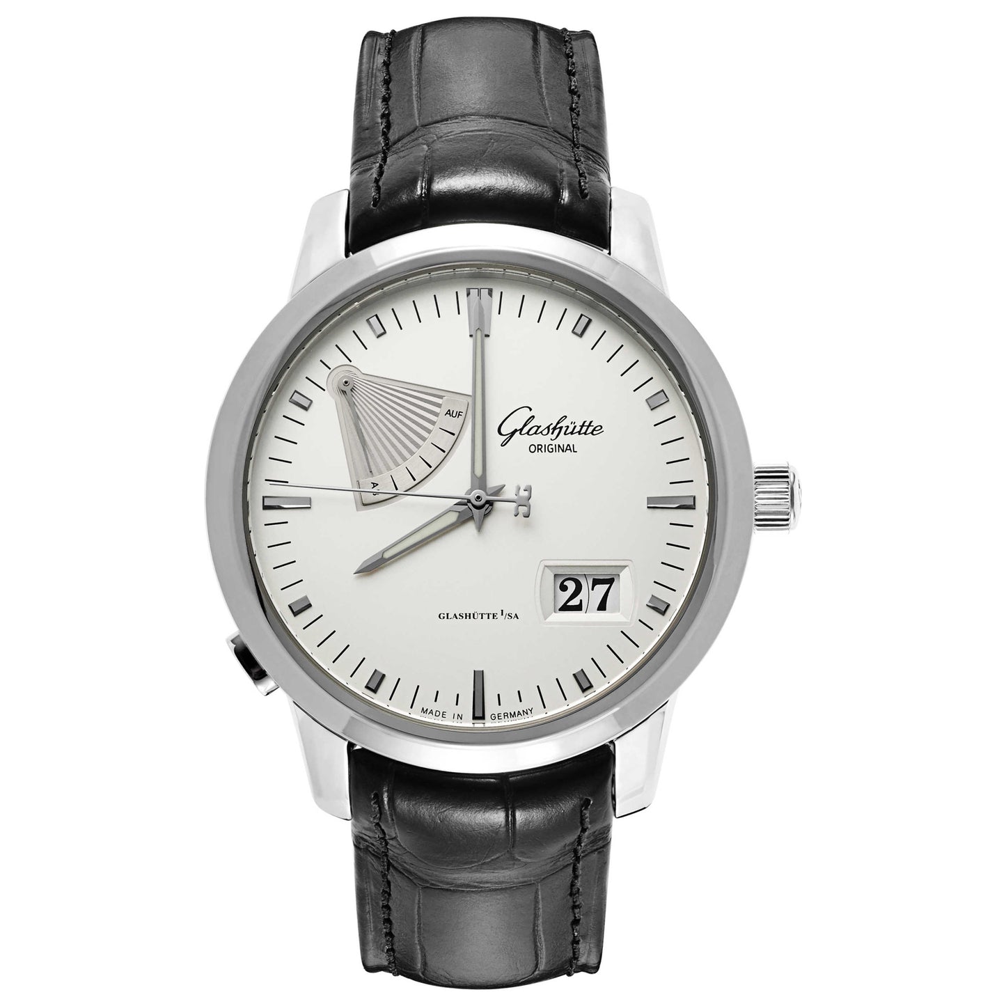 Front view of Glashutte Senator Men's Automatic Watch 100-01-13-02-04