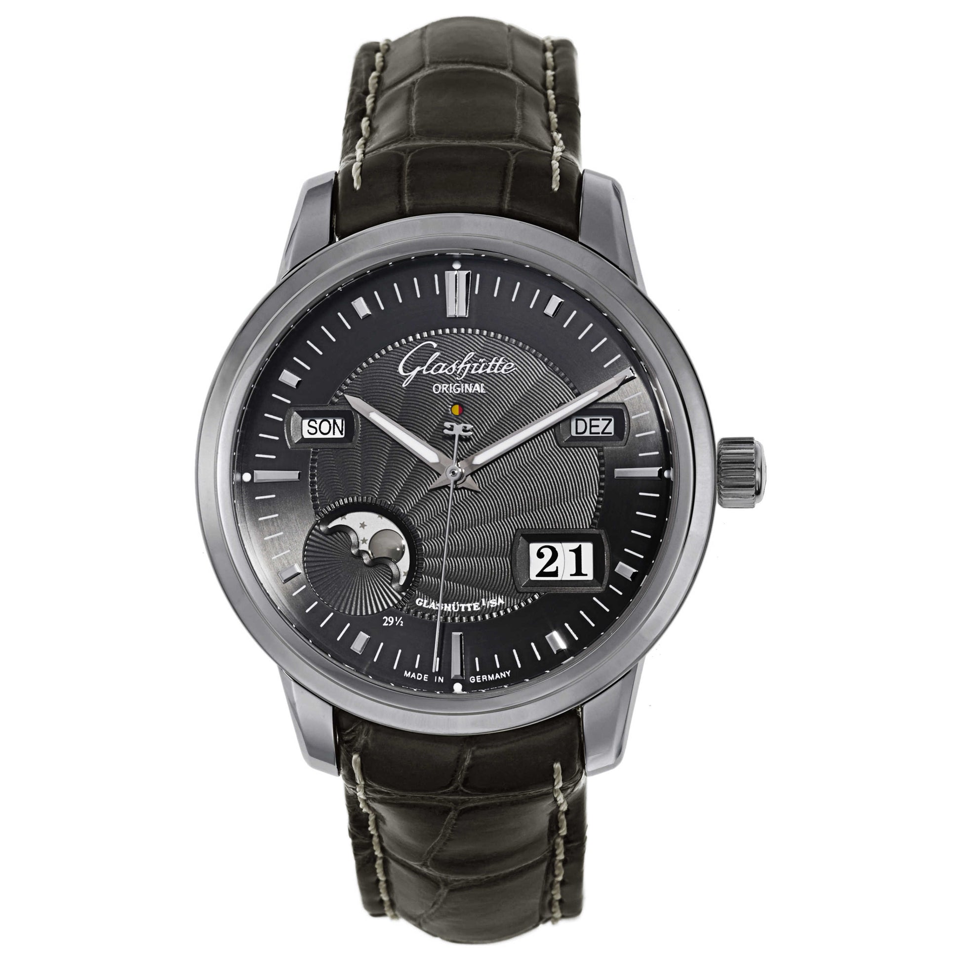 Front view of Glashutte Senator Men's Automatic Watch 100-02-04-02-04-G