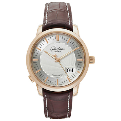 Front view of Glashutte Senator Men's Automatic Watch 100-03-01-01-04