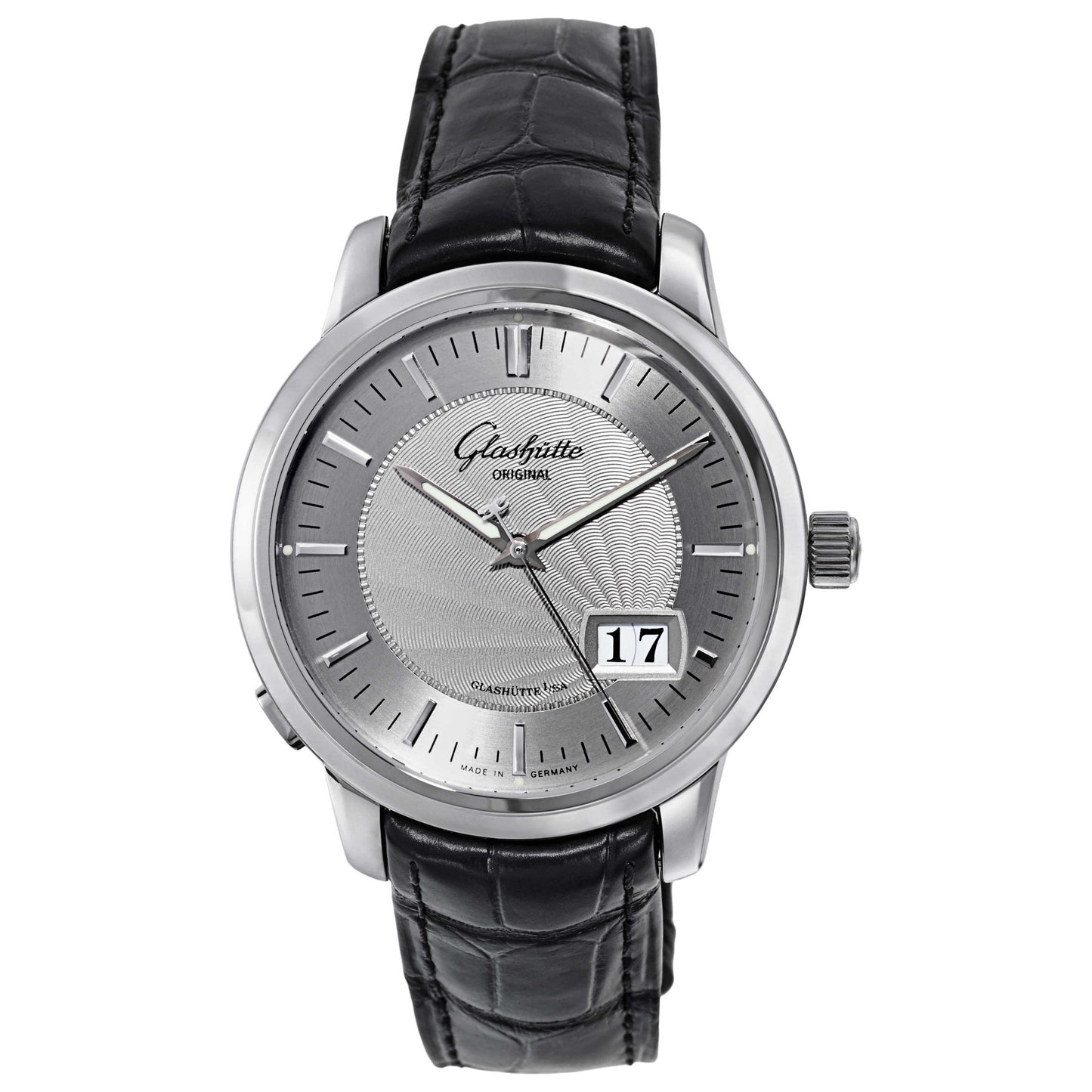 Front view of Glashutte Senator Men's Automatic Watch 100-03-03-02-04