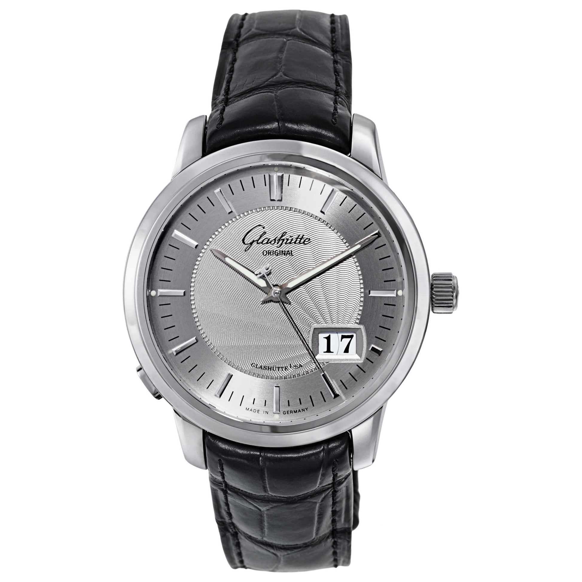Front view of Glashutte Senator Men's Automatic Watch 100-03-03-02-04