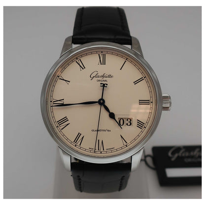 Front view of Glashutte Senator Men's Automatic Watch 100-03-32-42-04-SD