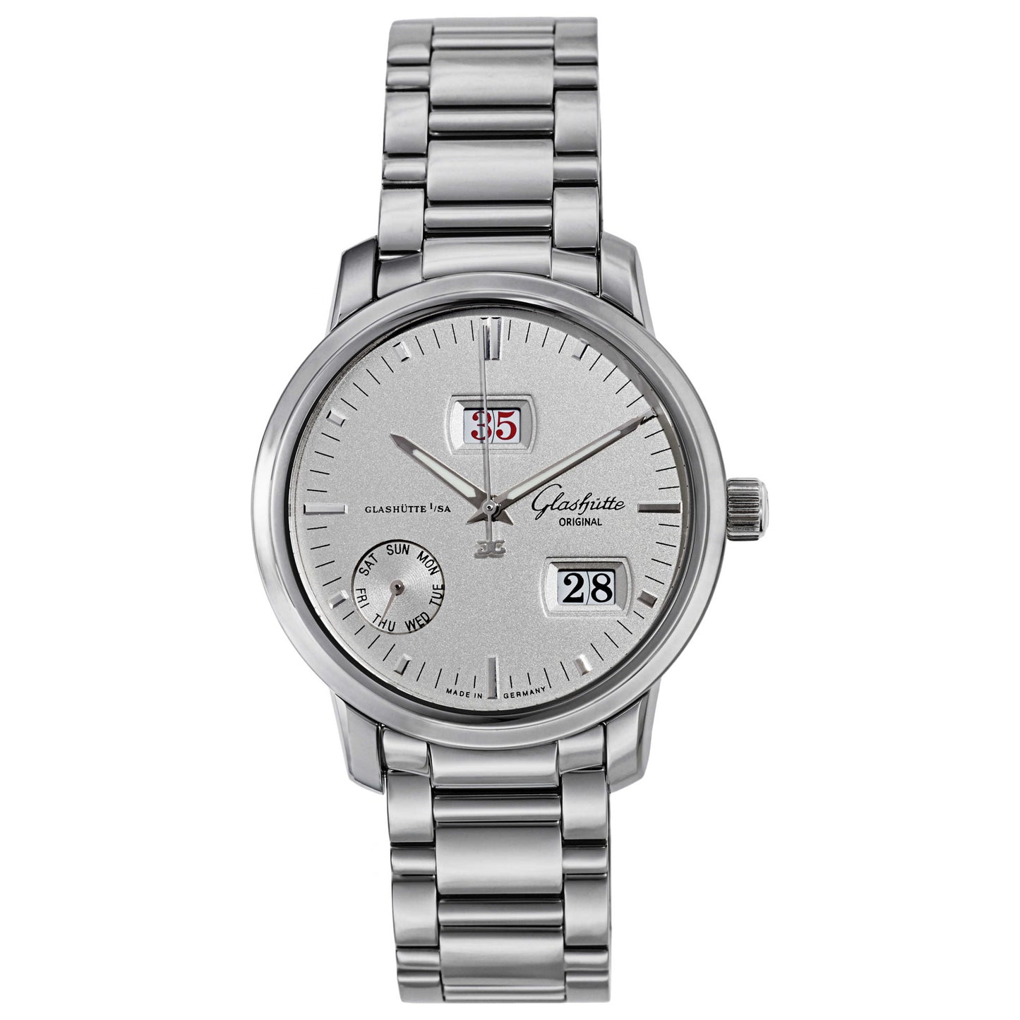 Front view of Glashutte Senator Men's Automatic Watch 100-05-13-02-14