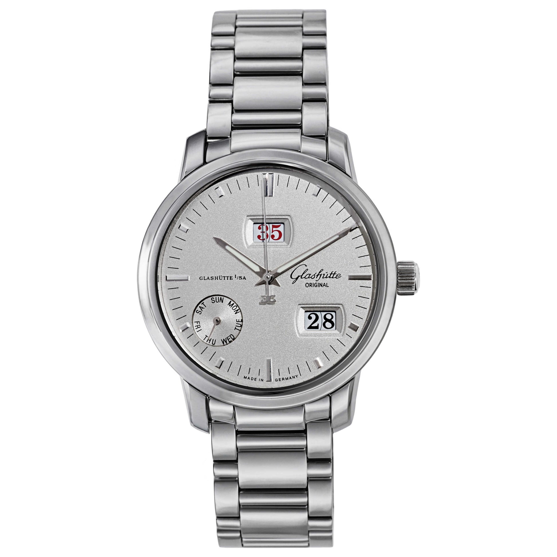 Front view of Glashutte Senator Men's Automatic Watch 100-05-13-02-14