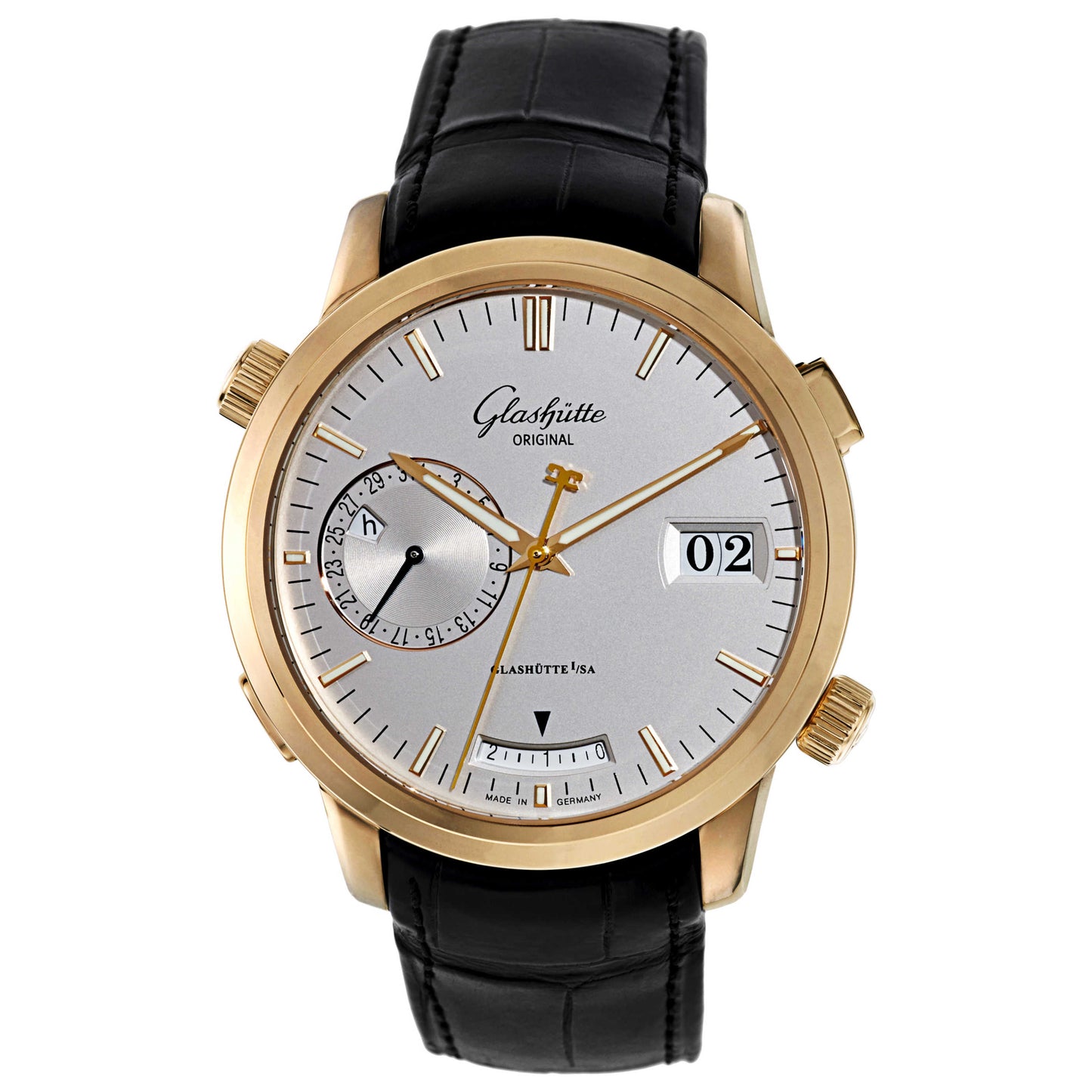Front view of Glashutte Senator Men's Automatic Watch 100-13-01-01-04-SD