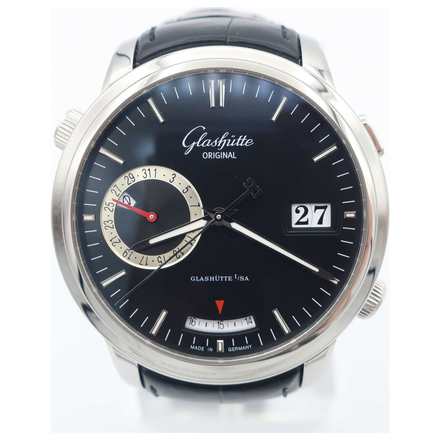Front view of Glashutte Senator Men's Automatic Watch 100-13-02-02-04-SD