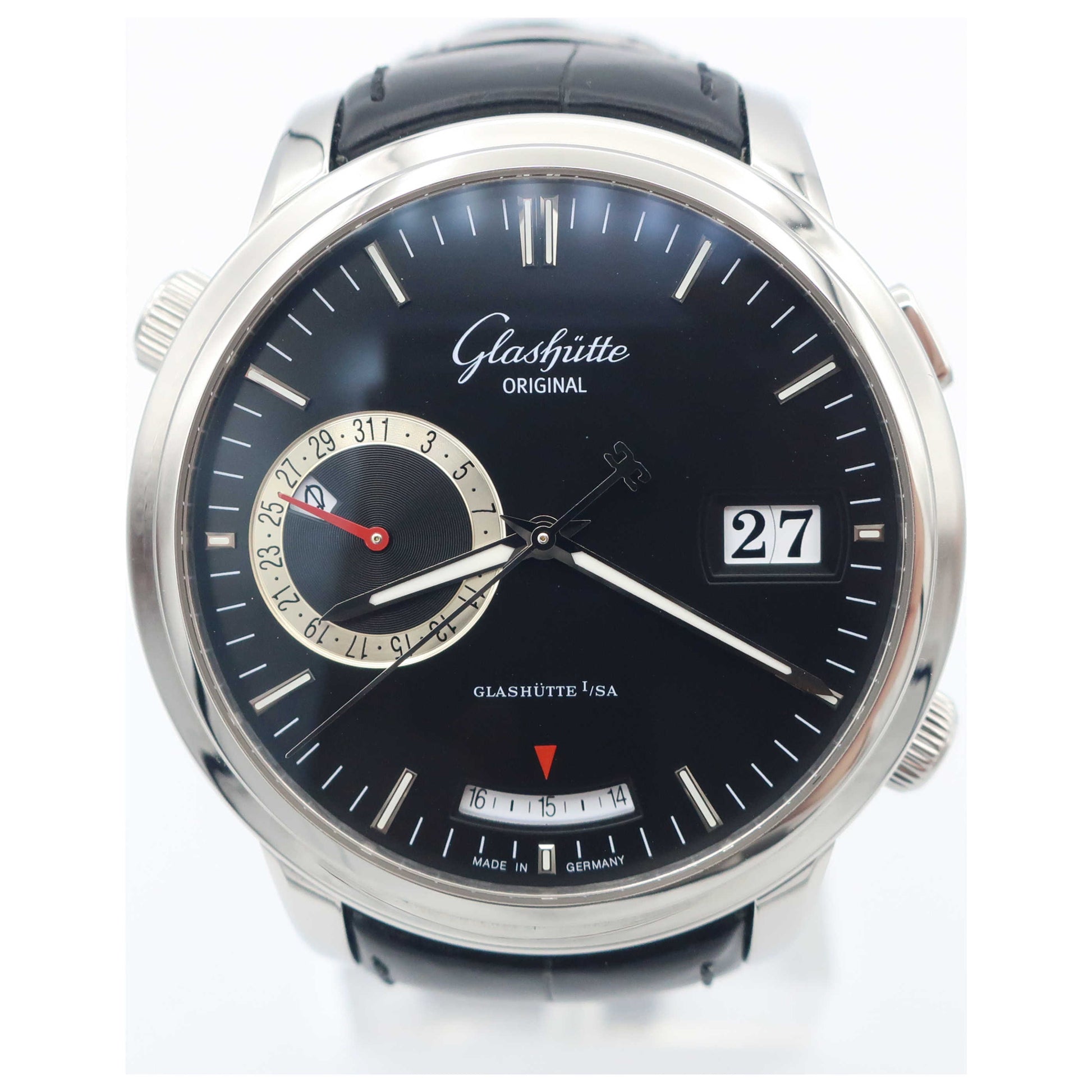 Front view of Glashutte Senator Men's Automatic Watch 100-13-02-02-04-SD
