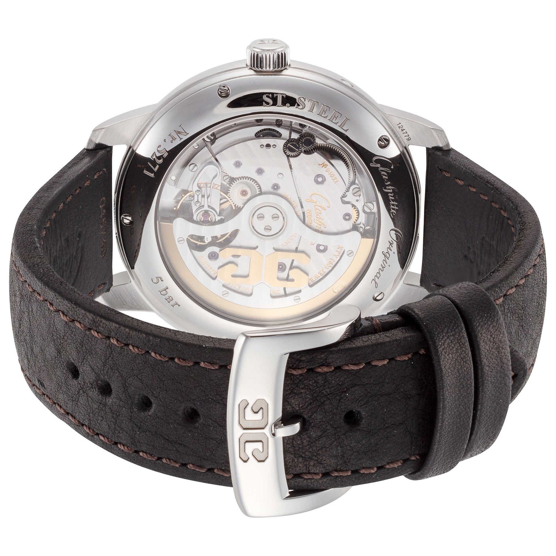 Back view of Glashutte Senator Observer Men's Automatic Watch 100-14-07-02-07